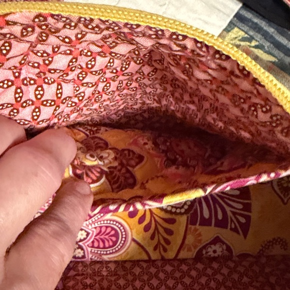 Vera Bradley Yellow and Pink Quilted Bag machine washable approx 9” x 14” - Picture 5 of 13